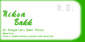 miksa bakk business card
